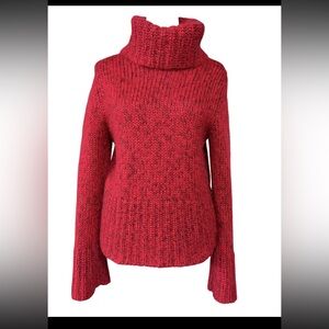 Express World brand vintage wool mohair blend Red Sweater